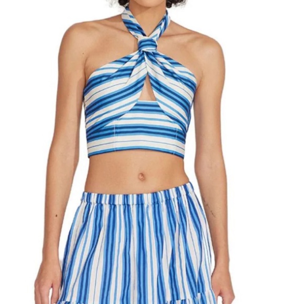 NWT SOLID & STRIPED SzXL Naomi Halter Neck Cover-up Top